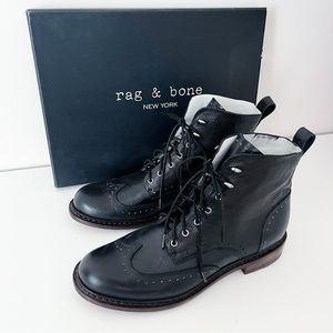 Rag & Bone Black Genuine Leather Size 9.5 Cozen Ankle Boot Booties